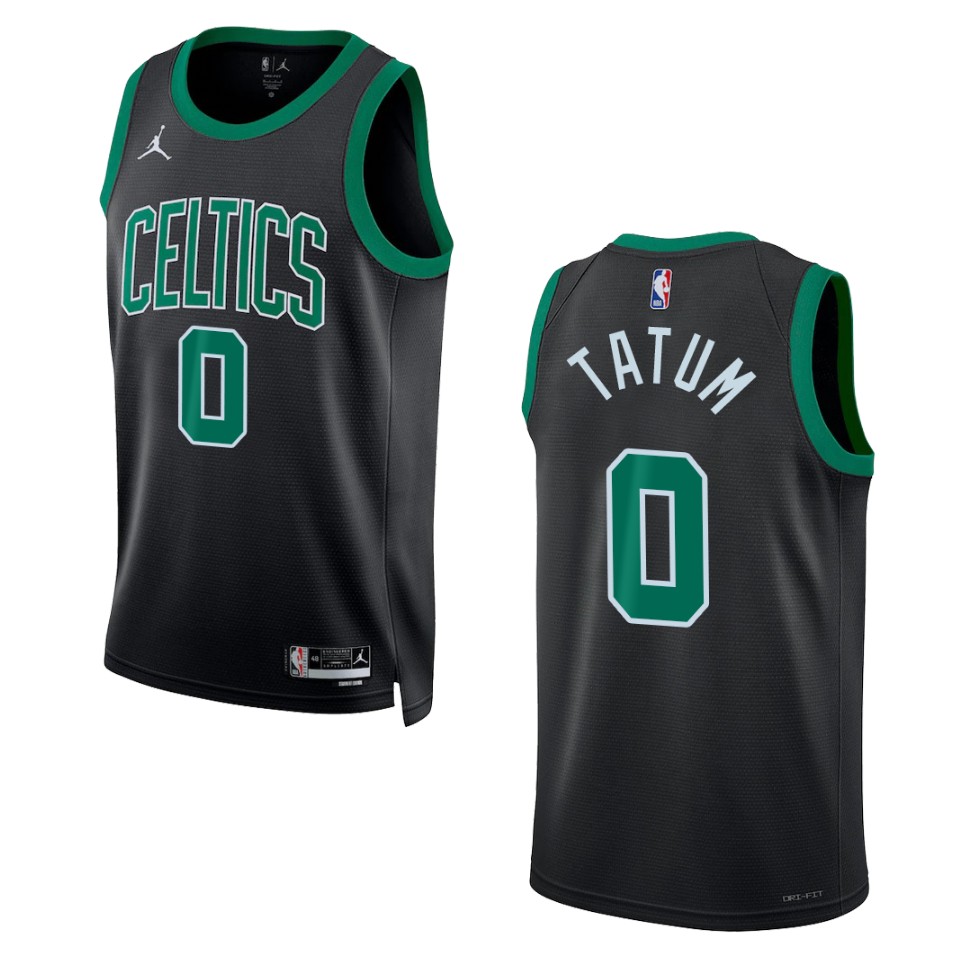 Men's Boston Celtics Jayson Tatum #0 2022-23 Green Statement Edition Swingman Jersey 2401ARBD
